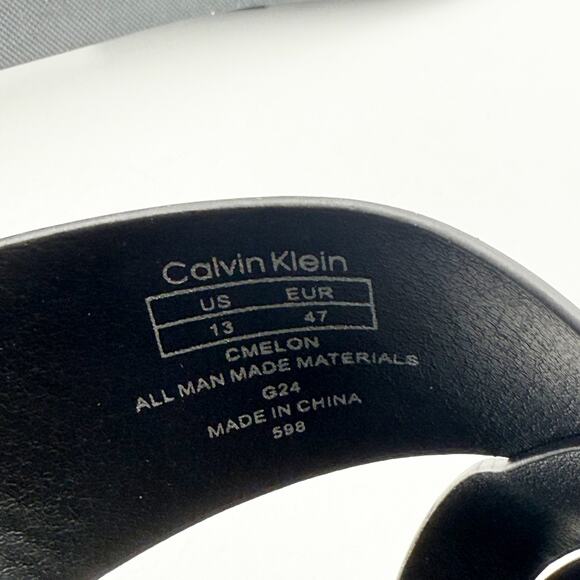 Calvin Klein Mens Elon Slip On Sandals US 13 M Black Vegan Leather NIB - Picture 12 of 12